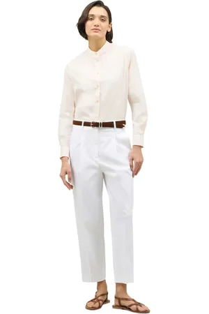 Boglioli Femme, Pantalons, Blanc, Taille: 34 FR Pantalon court en coton