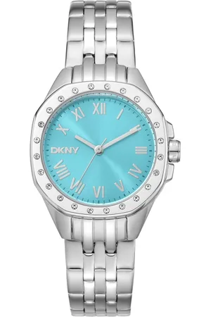 DKNY Femme, Accessoires, Gris, Taille: ONE Size Élégante Montre Analogique en Quartz avec Fermoir Déployant