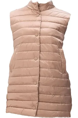 Twin-Set Femme, Vestes, Brun, Taille: 36 FR Gilet Matelassé avec Détail en Tricot