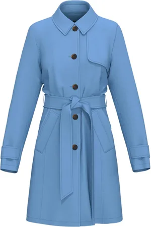 MARELLA Femme, Manteaux, Bleu, Taille: 42 FR Trench Ville Printemps