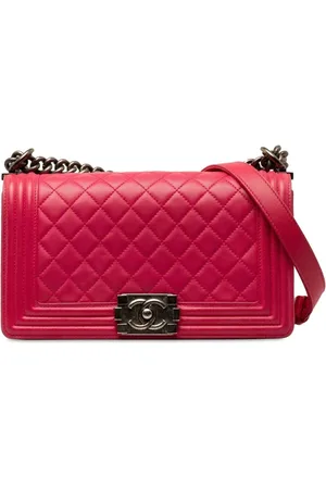 CHANEL Femme, Sacs, Rose, Taille: ONE Size Sac Bandoulière en Cuir Matelassé avec Chaîne