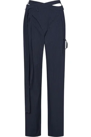 OTTOLINGER Femme, Pantalons, Bleu, Taille: 40 FR Pantalon Rayé Bleu avec Taille Découpée