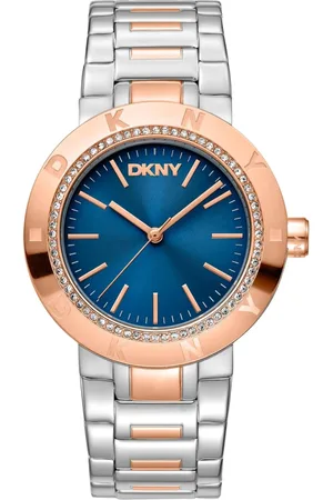 DKNY Femme, Accessoires, Gris, Taille: ONE Size Montre analogique en acier sophistiquée avec cadran logo