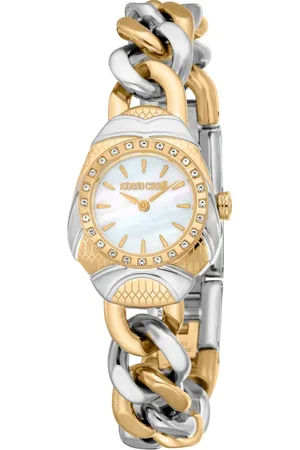 Roberto Cavalli Femme, Accessoires, Gris, Taille: ONE Size Montre Analogique Quartz Élégante avec Fermoir Deployante