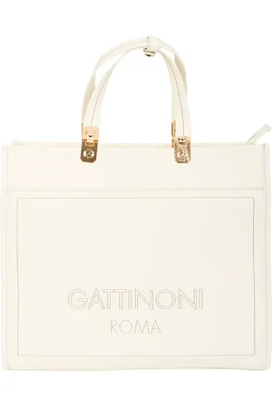 Gattinoni Femme, Sacs, Blanc, Taille: ONE Size Sac à main élégant et structuré avec broderie logo