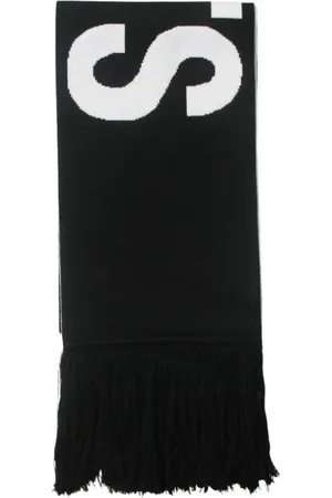 VTMNTS Homme, Accessoires, Noir, Taille: ONE Size Écharpe en laine avec impression de lettres