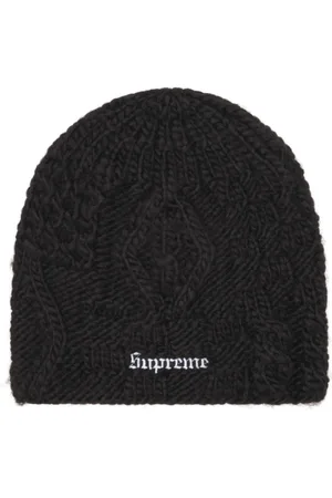 Supreme Unisex, Accessoires, Noir, Taille: ONE Size Bonnet Tricoté Noir Bloc