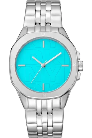 DKNY Femme, Accessoires, Gris, Taille: ONE Size Elegant Analog Quartz Watch with Logo