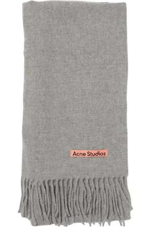 Acne Studios Homme, Accessoires, Gris, Taille: ONE Size Écharpe en Laine de Luxe Noire