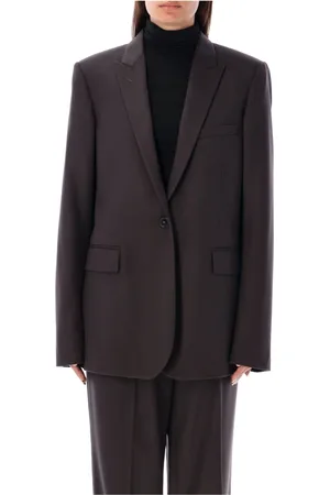 Stella McCartney Femme, Vestes, Brun, Taille: 38 FR Blazer à Boutonnière Simple Chocolat Foncé
