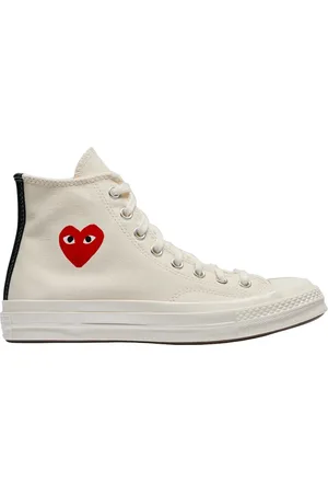Comme des Garçons Homme, Chaussures, Blanc, Taille: 38 EU Baskets Montantes Crème avec Cœur