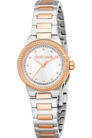 Roberto Cavalli Femme, Accessoires, Gris, Taille: ONE Size Élégante Montre Analogique en Acier Inoxydable