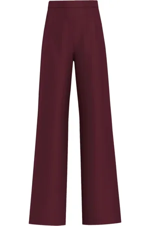 MARELLA Femme, Pantalons, Rouge, Taille: 40 FR Pantalon Bordeaux Large Jambe
