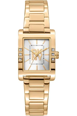 DKNY Femme, Accessoires, Jaune, Taille: ONE Size Élégante montre analogique à quartz avec bracelet en acier