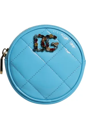 Dolce & Gabbana Femme, Accessoires, Bleu, Taille: ONE Size Porte-monnaie en cuir d