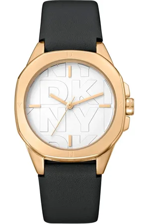 DKNY Femme, Accessoires, Noir, Taille: ONE Size Montre Analogique à Quartz avec Bracelet en Cuir