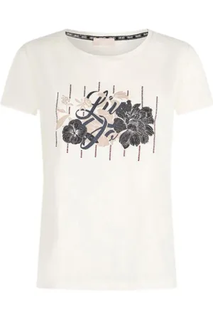 Liu Jo Femme, Tops, Blanc, Taille: 36 FR T-shirt Floral Manches Courtes Blanc