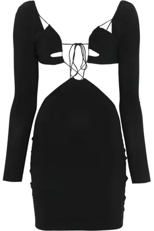 Amazuìn Femme, Robes, Noir, Taille: ONE Size Robe noire avec découpes