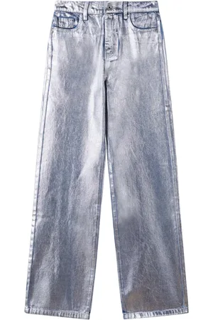 Patrizia Pepe Femme, Pantalons, Gris, Taille: W28 Pantalon Palazzo Argent