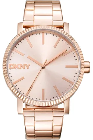 DKNY Femme, Accessoires, Jaune, Taille: ONE Size Élégante montre analogique en acier inoxydable avec quartz