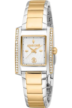 Roberto Cavalli Femme, Accessoires, Jaune, Taille: ONE Size Élégante Montre Analogique en Acier Inoxydable