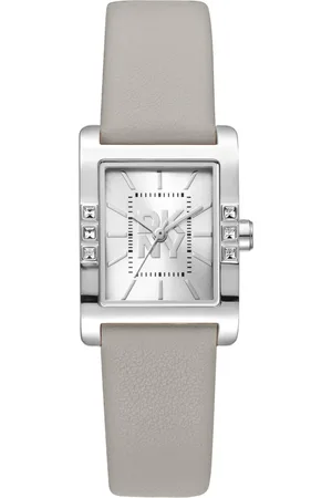 DKNY Femme, Accessoires, Gris, Taille: ONE Size Montre Classique à Bracelet en Cuir et Mouvement à Quartz