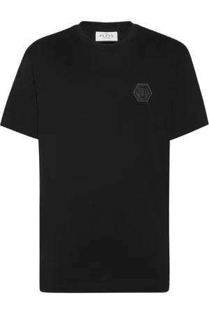 Philipp Plein Homme, Tops, Noir, Taille: 3XL T-shirt Décontracté en Coton