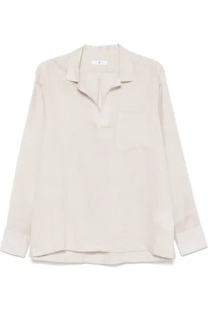 PT Torino Homme, Chemises, , Taille: M Chemise Crème avec Détails Amande
