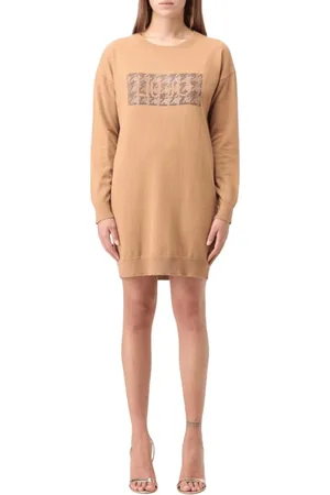 Liu Jo Femme, Robes, , Taille: 36 FR Robe Tricot Logo Manches Longues