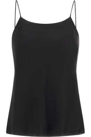 HERNO Femme, Tops, Noir, Taille: 42 FR Camisole en satin de crêpe noir Topwear