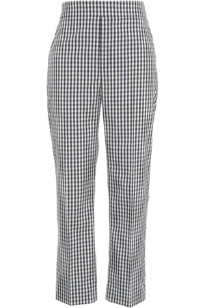 Liu Jo Femme, Pantalons, Multicolore, Taille: 36 FR Pantalon Chino à Carreaux Gris Ss25