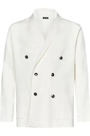 Kiton Homme, Vestes, Blanc, Taille: L Blazer Blanc à Double Boutonnage Vêtements d