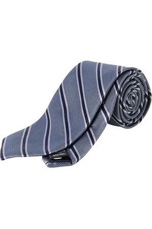 Michael Kors Homme, Accessoires, Bleu, Taille: ONE Size Cravate en Soie Rayée Bleue