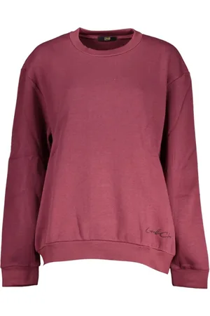 Roberto Cavalli Femme, Sweatshirts et sweats à capuche, Violet, Taille: 38 FR SweaT-shirt Élégant en Polaire avec Broderie