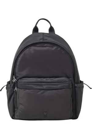 Ami Homme, Sacs, Noir, Taille: ONE Size Sac à dos en nylon noir Design élégant