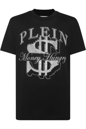 Philipp Plein Homme, Tops, Noir, Taille: 2XL T-shirt décontracté en coton noir
