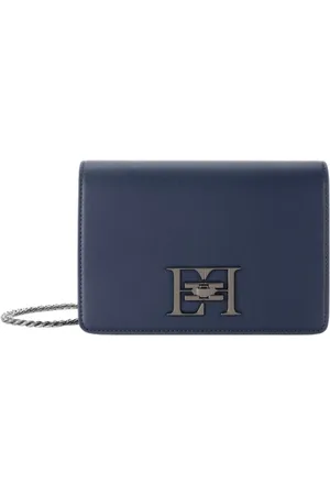 Elisabetta Franchi Femme, Sacs, Bleu, Taille: ONE Size Sac Bandoulière Bleu avec Logo en Métal