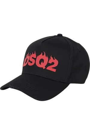 Dsquared2 Homme, Accessoires, Noir, Taille: ONE Size Flame Logo Baseball Cap Chapeau Élégant