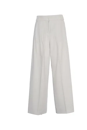 Max Mara Femme, Pantalons, Blanc, Taille: 34 FR Pantalon taille haute en laine