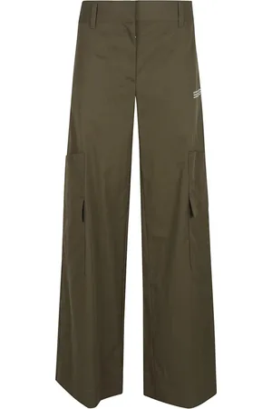 OFF-WHITE Femme, Pantalons, Vert, Taille: 36 FR Pantalon Vert Choix Élégant et Fonctionnel