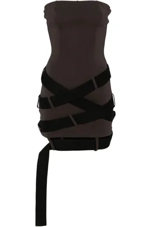 The Attico Femme, Robes, Noir, Taille: 38 FR Robe Marron Élégante Confortable Style