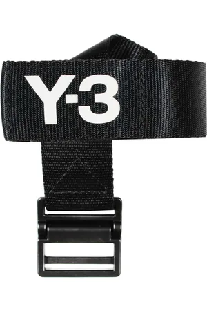 Y-3 Unisex, Accessoires, Noir, Taille: L Ceinture Noire en Tissu avec Logo Boucle en Métal