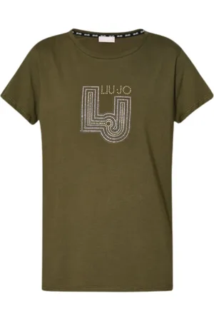 Liu Jo Femme, Tops, Vert, Taille: 46 FR T-Shirt Basique en Coton Vert