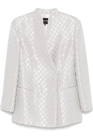 Giorgio Armani Femme, Vestes, Blanc, Taille: 40 FR Veste jacquard géométrique avec paillettes