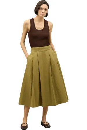 Boglioli Femme, Jupes, Vert, Taille: 38 FR Jupe plissée en popeline légère