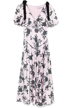 Self-Portrait Femme, Robes, Rose, Taille: 40 FR Robe Midi Rose à Fleurs avec