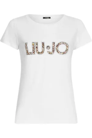 Liu Jo Femme, Tops, Multicolore, Taille: 38 FR T-shirt Basique avec Logo Animalier