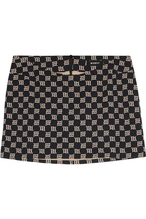 MISBHV Femme, Jupes, Noir, Taille: 42 FR Mini Jupe Monogramme Noire