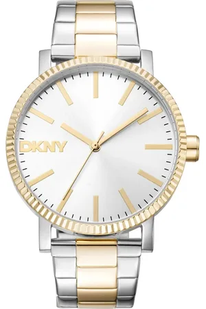 DKNY Femme, Accessoires, Gris, Taille: ONE Size Élégante Montre Analogique en Acier Inoxydable
