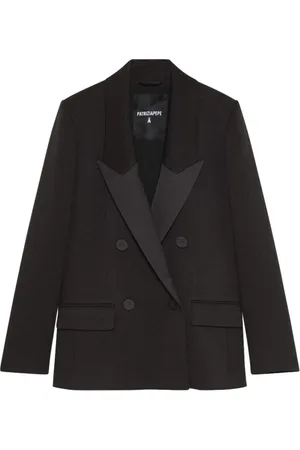 Patrizia Pepe Femme, Vestes, Noir, Taille: 38 FR Veste noire à double boutonnage avec rivets Fly